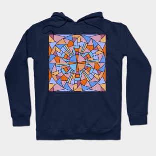 Art Deco Midcentury Vintage Stained Glass Mosaic Pattern Hoodie